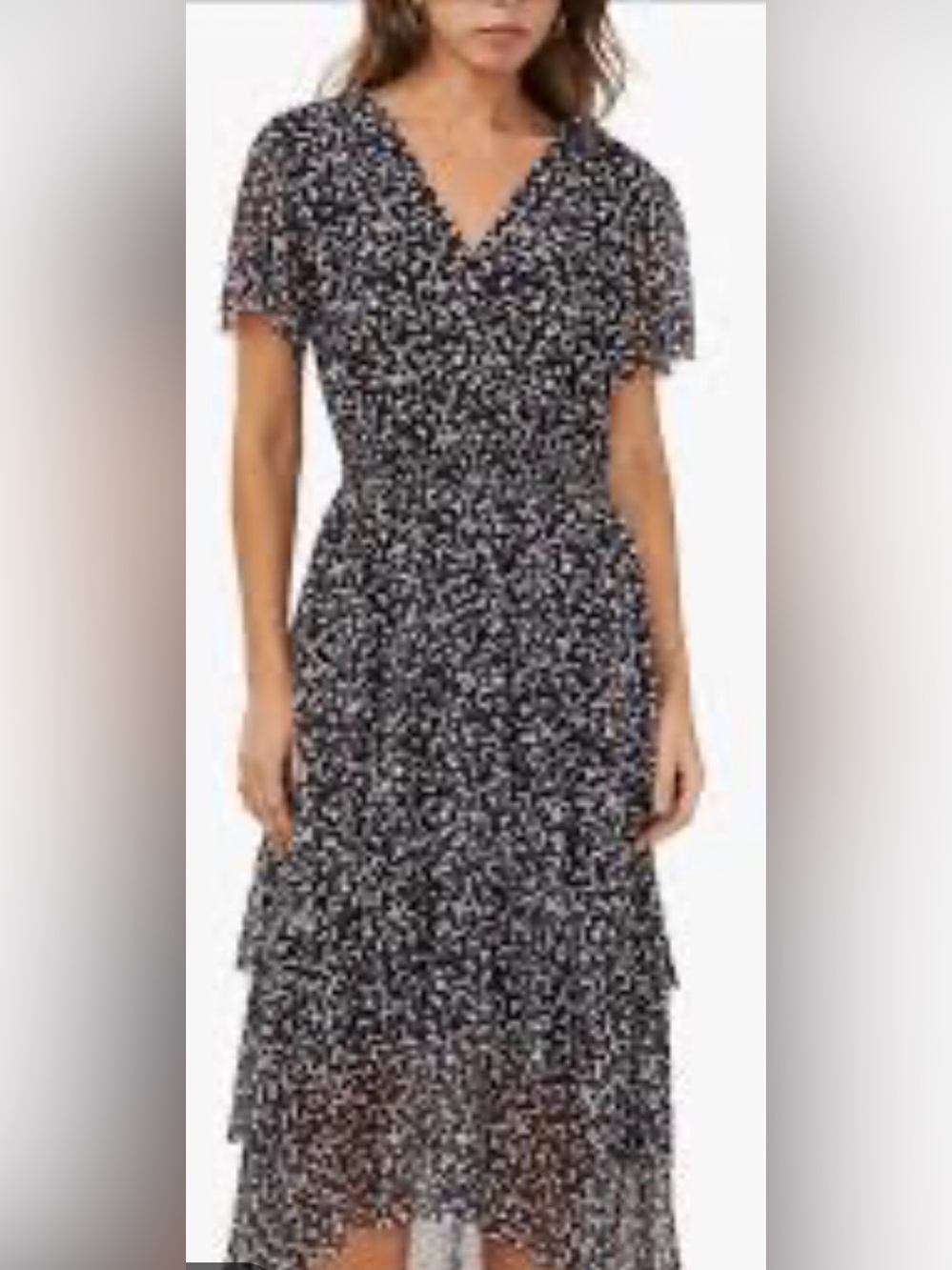 Vince Camuto Black & White Tiered Ruffle Maxi Dress | Large - new without tag